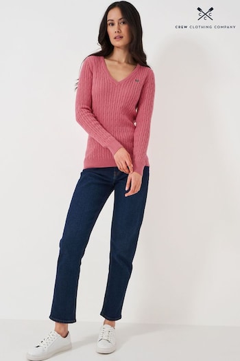 Crew Clothing Company Rose Pink Textured Cotton Jumper (645852) | £55
