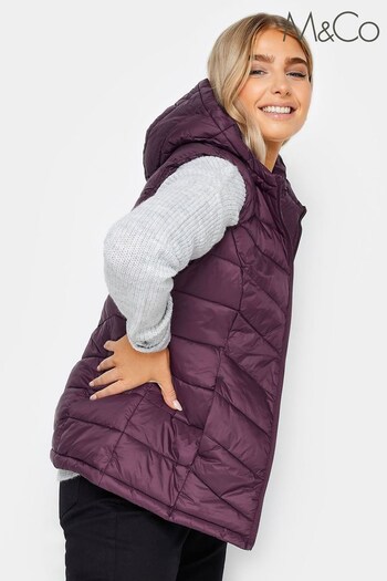 M&Co Purple Short Quilted Gilet (645862) | £43
