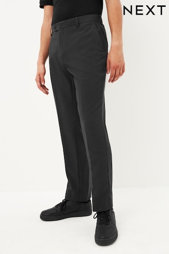 Charcoal Grey Machine Washable Plain Front Smart D-SLANDY Trousers (645920) | £20