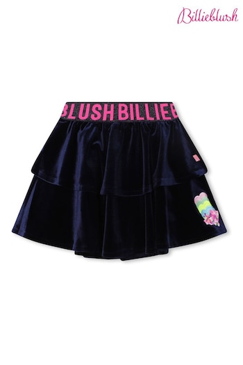 Billieblush Navy Flounced Velvet Party Skirt (645934) | £25