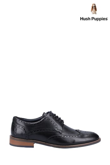 Hush Puppies Dustin Brogue Black Shoes (645951) | £85