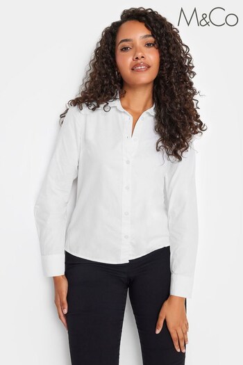 M&Co White Petite Fitted Poplin Shirt (646055) | £27