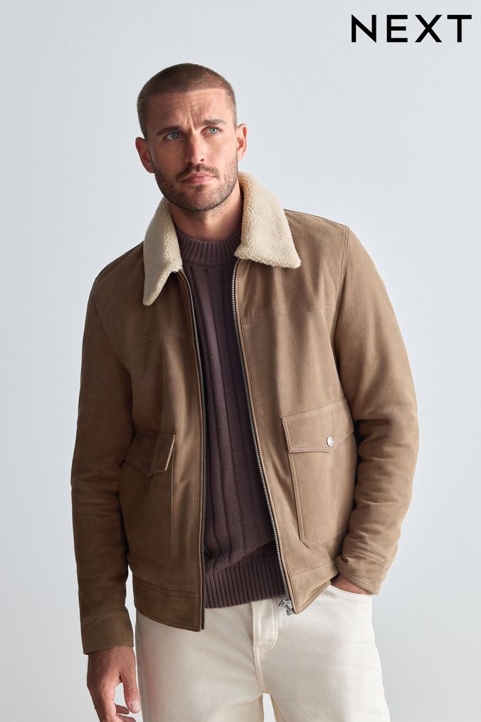 Suede Jackets Mens Brown Black Suede Jackets Next UK