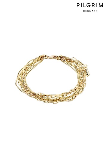 PILGRIM Gold PILGRIM Silver Plated Lily Chain Bracelet (646237) | £28