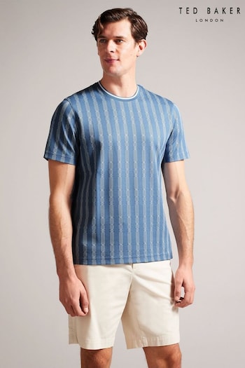 Ted Baker Blue Estat Regular Cable Jacquard T-Shirt (646311) | £50