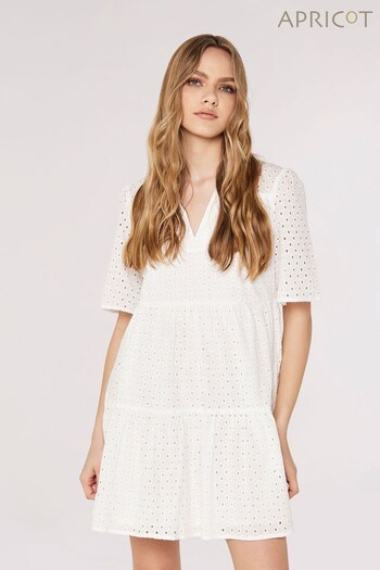 Apricot White Broderie Anglaise Dress (646577) | £37