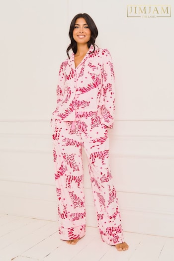 Jim Jam the Label Pink Tiger Print Pyjama Set (646694) | £38