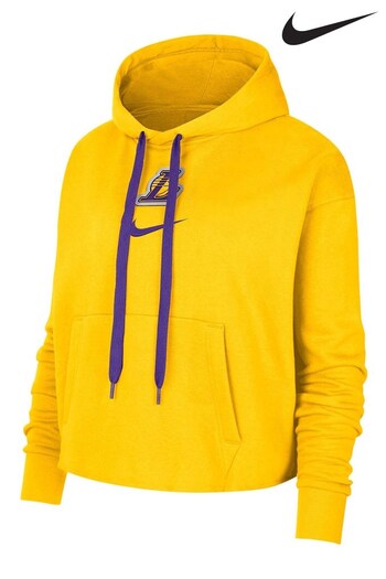 Nike Yellow Los Angeles Lakers Courtside Fleece Pullover Hoodie (646716) | £55