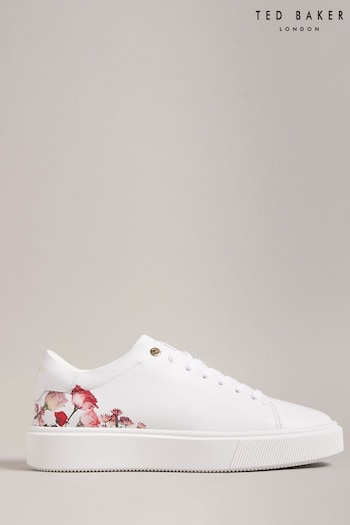 Ted Baker Lorny White Floral Printed Platform Trainers (646731) | £125
