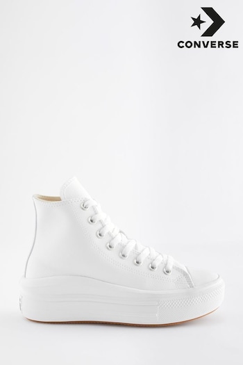 Converse White Chuck Taylor All Star Move Platform Leather (646740) | £85