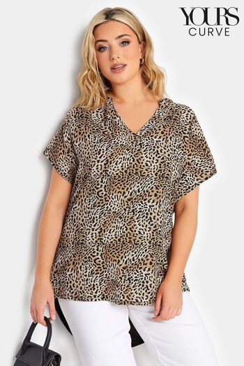Yours Curve Brown Jersey Back Blouse (647197) | £25