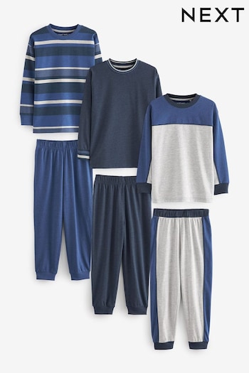 Blue 3 Pack Long Sleeve Pyjamas (3-16yrs) (647206) | £33 - £41