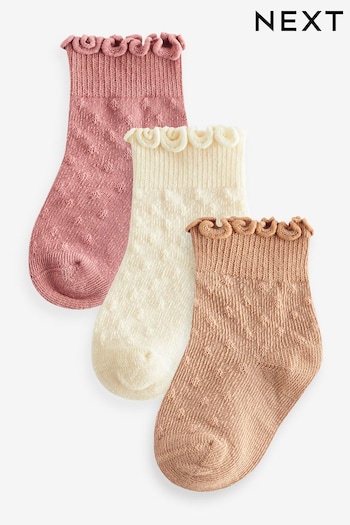 Neutral Frill Baby Socks 3 Pack (0mths-2yrs) (647553) | £4.50