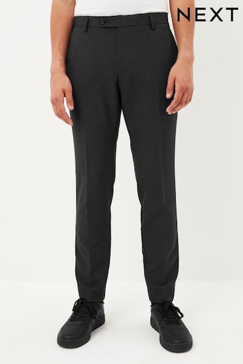 Charcoal Grey Skinny Machine Washable Plain Front Smart Jogging Trousers (647599) | £20