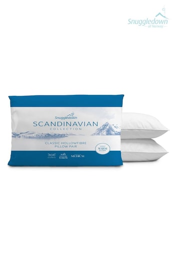 Snuggledown Scandinavian Hollowfibre Pillow, Medium Support, 2 Pack (647721) | £20