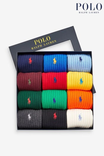 Polo Ralph Lauren Logo Socks 12 Pack Gift Set (647895) | £129