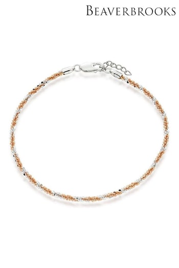 Beaverbrooks Silver And Rose Gold Plated Anklet (647975) | £50