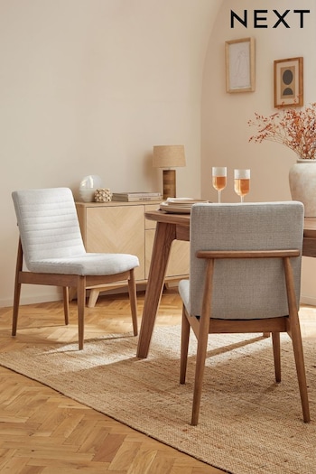 Tweedy Plain Light Natural Atlas Dining Chairs Set of 2 (648021) | £330