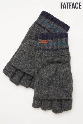 FatFace Grey Nep Overflap Gloves (648165) | £22.50
