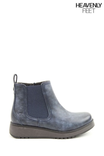 Heavenly Feet Blue Ladies Vegan Friendly Ankle Boots Couture (648436) | £55