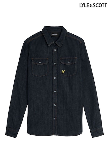 Lyle & Scott Blue Boys Mid Wash Denim Shirt (648793) | £55