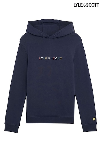 Lyle & Scott Navy Blue Boys Embroidered Logo Hoodie (649214) | £65