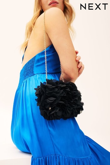 Black Corsage Boxy Clutch Bag (649225) | £34