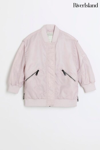 River Island Pink Girls Nylon Bomber Jacket (649285) | £35 - £46