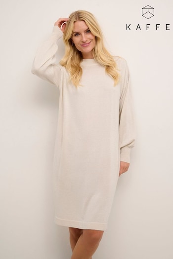 Kaffe Regina Metallic Knit Casual Fit White this Dress (649325) | £60