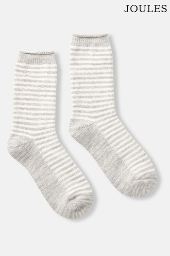 Joules Cosy Grey Striped Bed Socks (649626) | £9.95