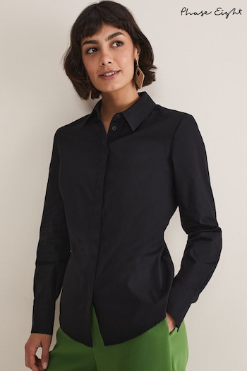 Phase Eight Fitted Black Shirt (649654) | £75
