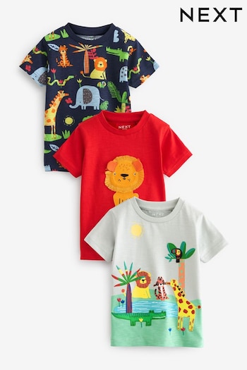 Red/Grey Short Sleeve Character T-Shirts from 3 Pack (3mths-7yrs) (649989) | £18 - £22