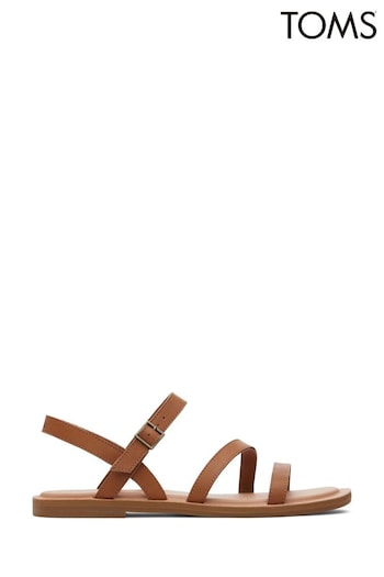 TOMS Natural Kira Sandals Lorpen In Tan Leather (650144) | £60