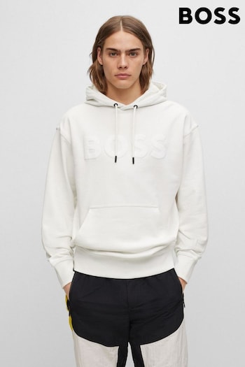 BOSS Natural Large Logo French Terry Overhead Hoodie (650252) | £139