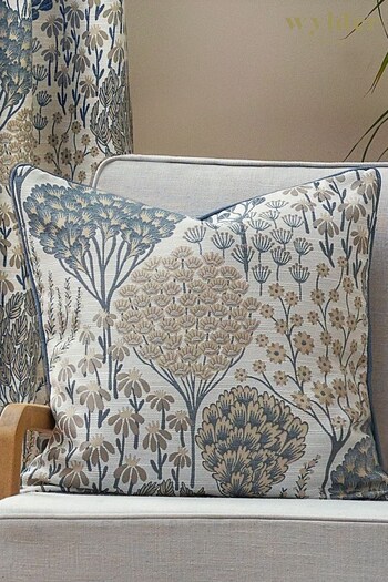 Wylder Nature Wedgewood Ophelia Floral Jacquard Cushion (650342) | £28