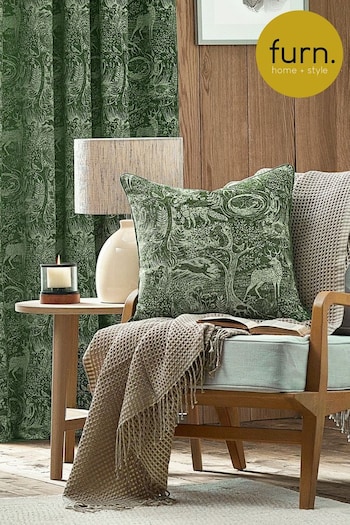 Furn Emerald Winter Woods Animal Chenille Cushion (650369) | £26