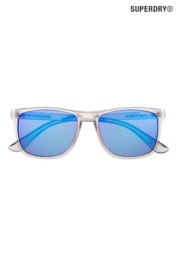 Superdry Crystal Clear & Blue Lens Shockwave Sunglasses Silber (650766) | £35
