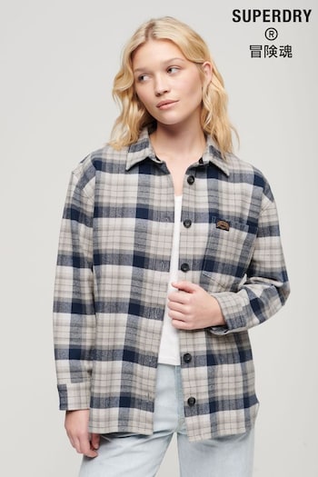 SUPERDRY Blue Check Flannel Overshirt (650844) | £65