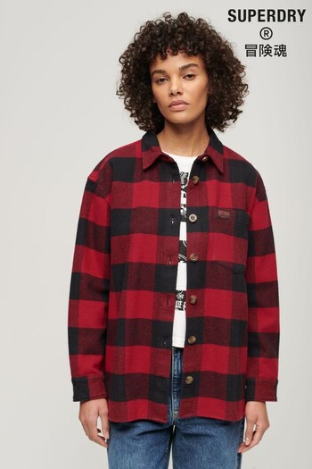 Superdry Red Check Flannel Overshirt (650862) | £65