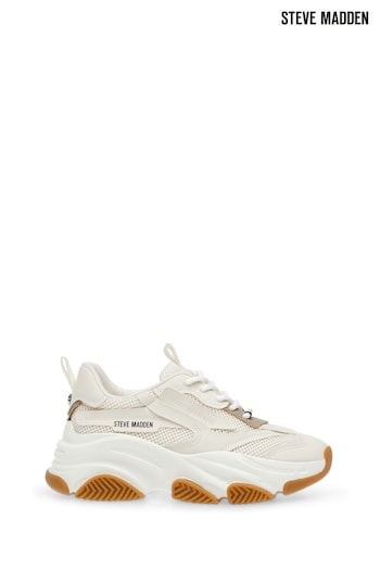 Steve Madden Possession-E White/Gum Trainers (650895) | £120