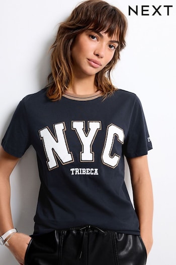 Navy Blue NYC City Graphic Short Sleeve T-Shirt (650923) | £28