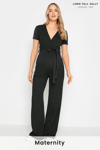 Long Tall Sally Black Maternity Ribbed Jumpsuit (650941) | £40