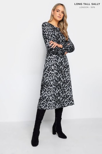 Long Tall Sally Grey Long Sleeve Tea Dress (650951) | £34