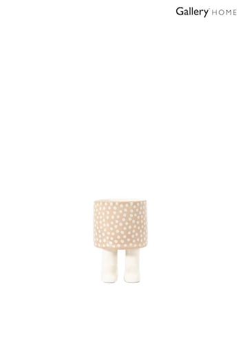 Gallery Home Cream Medium Polka Dot Nevada Planter with Feet (650970) | £14