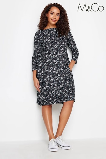 M&Co Black Pocket Swing Dress (651016) | £34