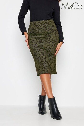 M&Co Green Ponte Knee Skirt (651131) | £26