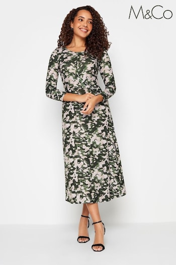 M&Co Green Twist Front Midaxi Dress (651154) | £34
