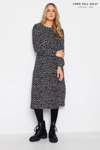 Long Tall Sally Black Polka Dot Long Sleeve Tea Dress (651158) | £34