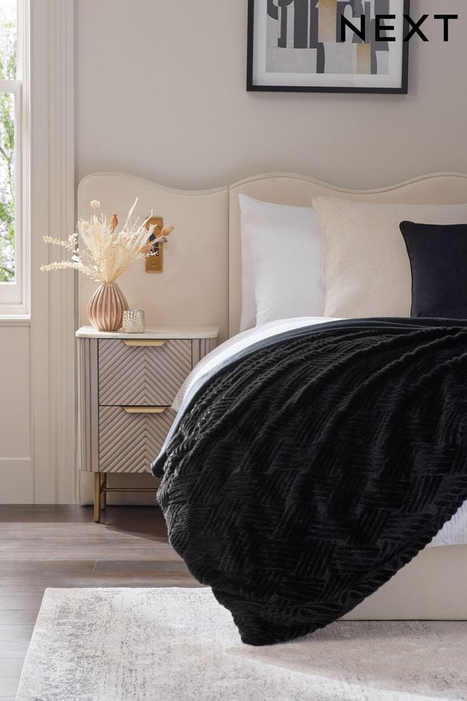 Black bed throw online