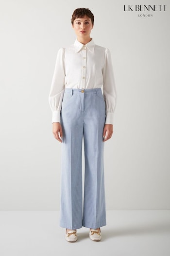 LK Bennett Gene And Stripe Cotton Rich Trousers (651321) | £229